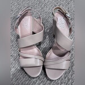 4/$20 Franco Sarto Cream Crisscross Sandals